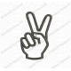 Peace Victory Fingers Applique Sign Embroidery Design in 3x3 4x4 and 5x7 Sizes