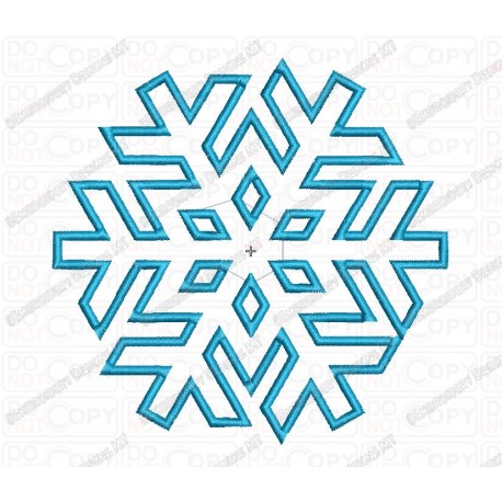 Snowflake 2 Applique Embroidery Design in 2x2 3x3 4x4 and 5x7 Sizes