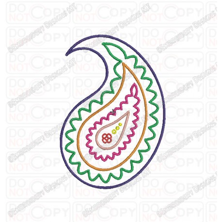Paisley Floral Pattern 2 Embroidery Design in 2x2 3x3 4x4 and 5x5