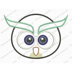 Owl Face Applique Embroidery Design in 3x3 4x4 and 5x7 Sizes
