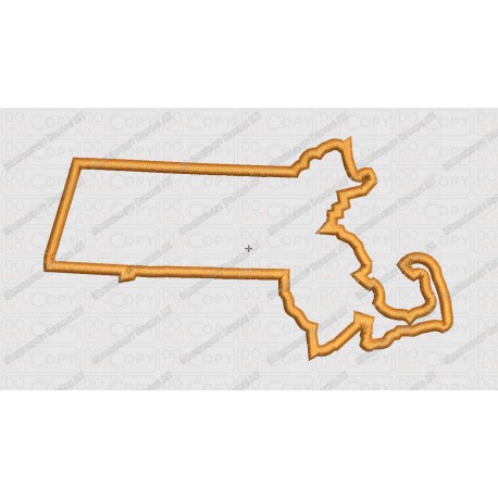 Massachusetts State Applique Embroidery Design in 4x4 and 5x7 Sizes
