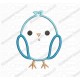 Bird Wings Down Applique Embroidery Design in 3x3 4x4 and 5x5 Sizes