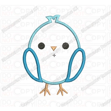 Bird Wings Down Applique Embroidery Design in 3x3 4x4 and 5x5 Sizes