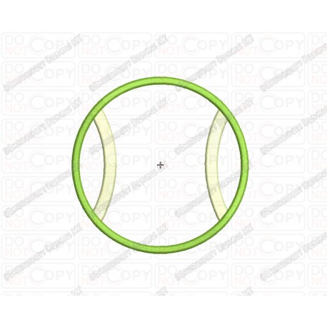 Tennis Ball Applique Embroidery Design in 2x2 3x3 4x4 5x5 Sizes