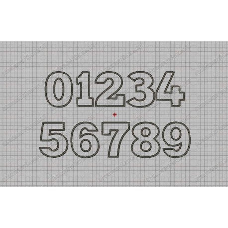 Studio Type Birthday Number Set Applique Machine Embroidery Design 0,1,2,3,4,5,6,7,8, AND 9 in 3x3 4x4 AND 5x5 Sizes