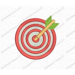 Arrow Bullseye Embroidery Design in 3x3 4x4 and 5x7 Sizes