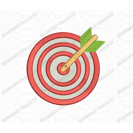 Arrow Bullseye Embroidery Design in 3x3 4x4 and 5x7 Sizes