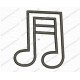 Two Sixteenth Musical Note Applique Embroidery Design in 2x2 3x3 4x4 5x7