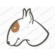 Bull Terrier Head Dog Puppy Canine Applique Embroidery Design in 3x3 4x4 and 5x7 Sizes