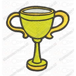 Trophy Cup Embroidery Design in 2x2 3x3 4x4 and 5x7 Sizes