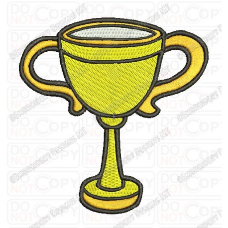 Trophy Cup Embroidery Design in 2x2 3x3 4x4 and 5x7 Sizes