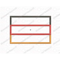 Germany 3 Horizontal Line Flag Applique Embroidery Design in 3x3 4x4 and 5x7 Sizes