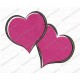 Two Hearts Valentine Embroidery Design in 2x2 3x3 4x4 and 5x7 Sizes