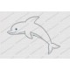 Dolphin Applique One Layer Applique Embroidery Design in 3x3 4x4 and 5x7 Sizes