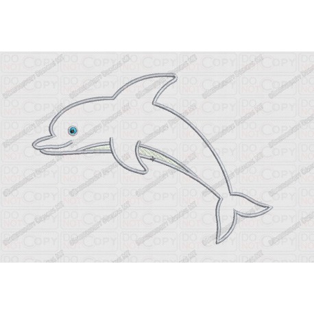 Dolphin Applique One Layer Applique Embroidery Design in 3x3 4x4 and 5x7 Sizes