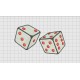 Dice Embroidery Design in 2x2 3x3 4x4 and 5x7 Sizes