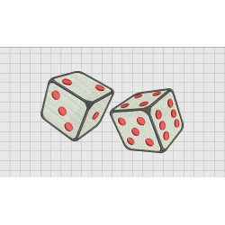 Dice Embroidery Design in 2x2 3x3 4x4 and 5x7 Sizes