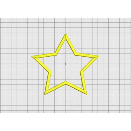 Star Applique Embroidery Design in 2x2 3x3 4x4 and 5x5 Sizes