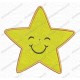Smiling Star Embroidery Design in 1x1 2x2 3x3 4x4 and 5x7 Sizes