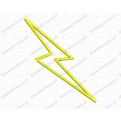 Lightning Bolt Applique Embroidery Design in 3x3 4x4 and 5x7 Sizes
