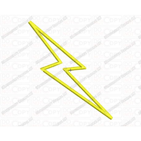 Lightning Bolt Applique Embroidery Design in 3x3 4x4 and 5x7 Sizes