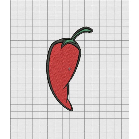 Pepper Jalapeno Embroidery Design in 2x2 3x3 4x4 5x5 and 6x6 Sizes