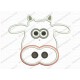 Cow Face Head Applique Embroidery Design in 3x3 4x4 and 5x7 Sizes