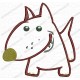 Bull Terrier Dog Puppy Canine Applique Embroidery Design in 4x4 and 5x7 Sizes