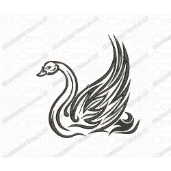 Swan Duck Tribal Embroidery Design in 3x3 4x4 and 5x7 Sizes