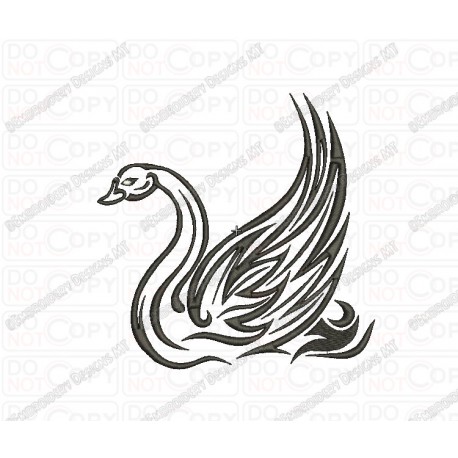 Swan Duck Tribal Embroidery Design in 3x3 4x4 and 5x7 Sizes