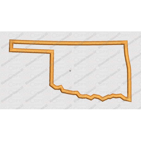 Oklahoma State Applique Embroidery Design in 4x4 and 5x7 Sizes