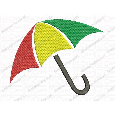Umbrella Embroidery Design in Mini 1x1 2x2 3x3 4x4 and 5x7 Sizes