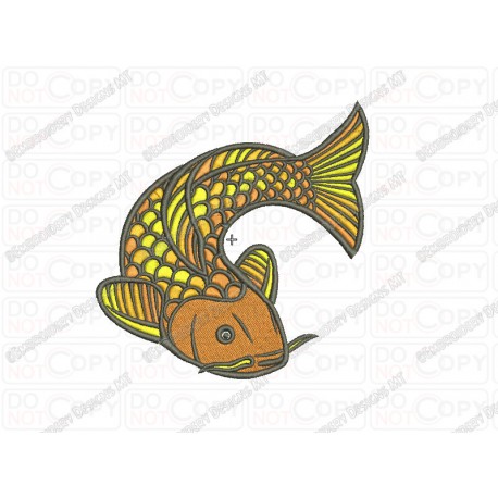 Koi Fish Embroidery Design in 3x3 4x4 and 5x5 Sizes