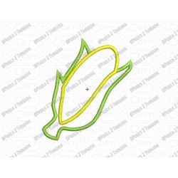 Corn on the Cob 2 Layer Applique Embroidery Design in 3x3 4x4 and 5x5 Sizes