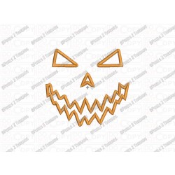 Jackolantern Pumpkin Scary Halloween Applique Embroidery Design in 3x3 4x4 5x5 6x6 and 7x7 Sizes