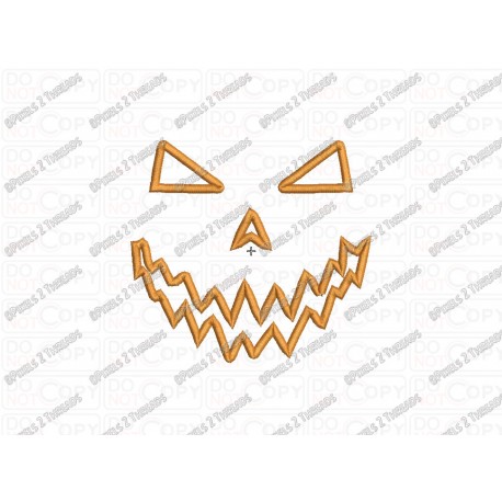Jackolantern Pumpkin Scary Halloween Applique Embroidery Design in 3x3 4x4 5x5 6x6 and 7x7 Sizes