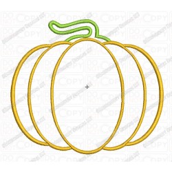 Pumpkin with Stem Halloween Applique Embroidery Design in 3x3 4x4 and 5x7 Sizes
