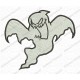 Scary Ghost Embroidery Design in 3x3 4x4 and 5x7 Sizes