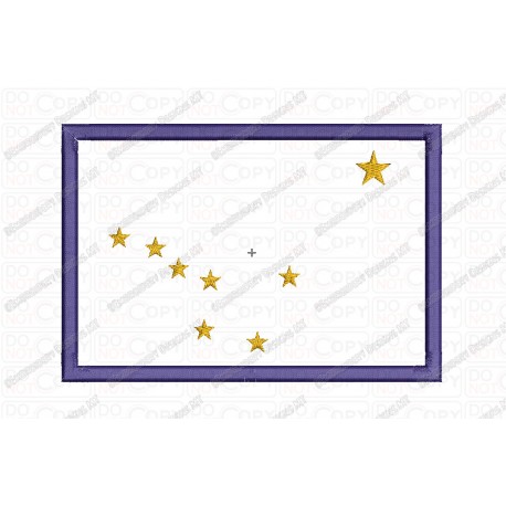 Alaska AK State Flag Applique Embroidery Design in 4x4 and 5x7 Sizes