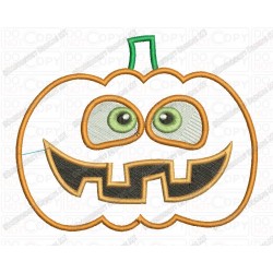 Jackolantern Pumpkin Halloween Applique Embroidery Design in 3x3 4x4 and 5x7 Sizes