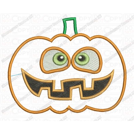 Jackolantern Pumpkin Halloween Applique Embroidery Design in 3x3 4x4 and 5x7 Sizes