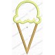 Ice Cream Cone 1 Scoop Applique Embroidery Design in 4x4 and 5x7 Sizes