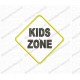 Kids Zone Applique Sign Embroidery Design in 3x3 4x4 and 5x7 Sizes