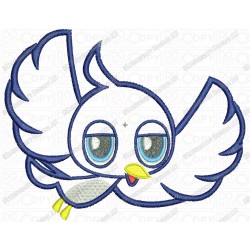 Simple Cartoon Bird 1 Layer Applique Embroidery Design in 4x4 and 5x7 Sizes