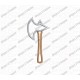 Axe 2 Layer Applique Embroidery Design in 3x3 4x4 and 5x5 Sizes