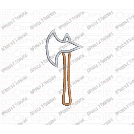 Axe 2 Layer Applique Embroidery Design in 3x3 4x4 and 5x5 Sizes