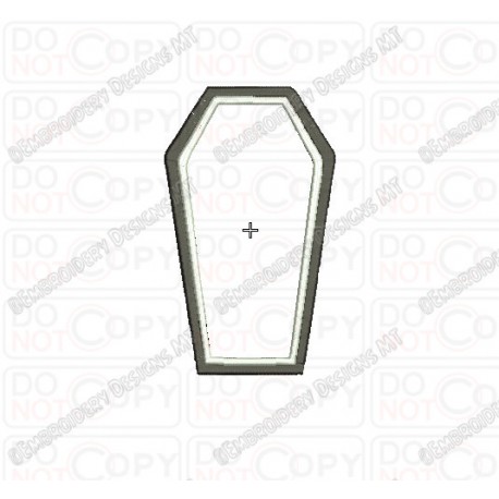 Coffin Halloween Applique Embroidery Design in 3x3 4x4 and 5x7 Sizes