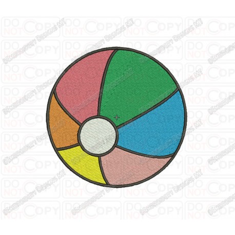Beach Ball Mini Embroidery Design in 1x1 2x2 3x3 4x4 and 5x7 Sizes