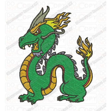 Chinese Dragon Embroidery Design in 3x3 4x4 and 5x7 Sizes