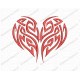 Heart Tribal Tattoo Embroidery Design in 2x2 3x3 4x4 and 5x7 Sizes